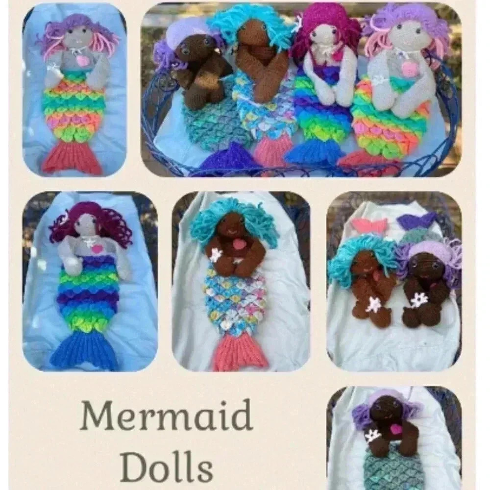 Mermaid Doll, Crochet Mermaid, Little Mermaid Doll, Rag‎ Doll